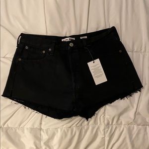 RE/DONE LEVI’s black denim shorts NWT